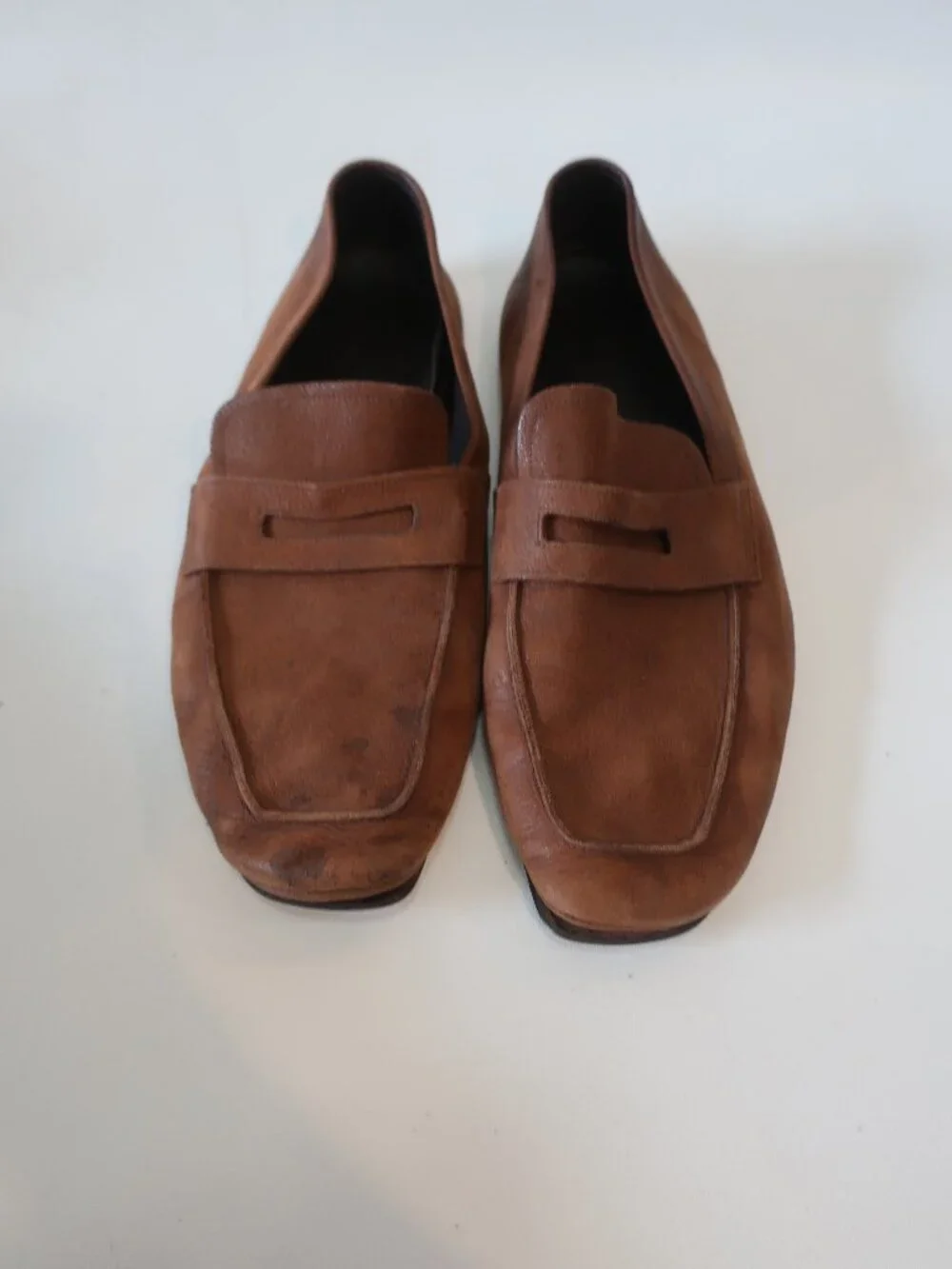 Mens Prada Brown Leather Slip On Loafers 11 - Picture 1 of 11